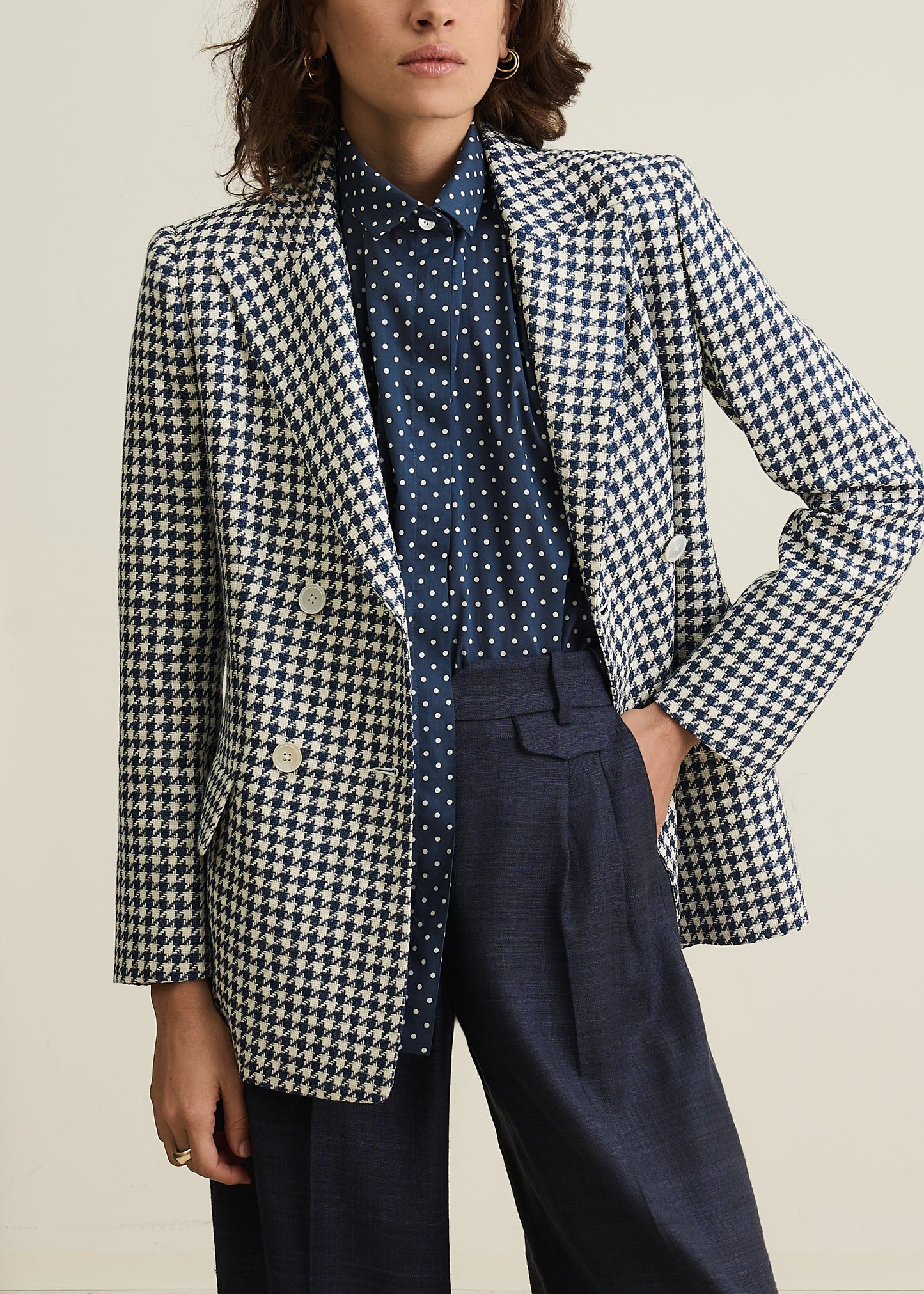 Pied-de-Poule 'Drapy Blazer'