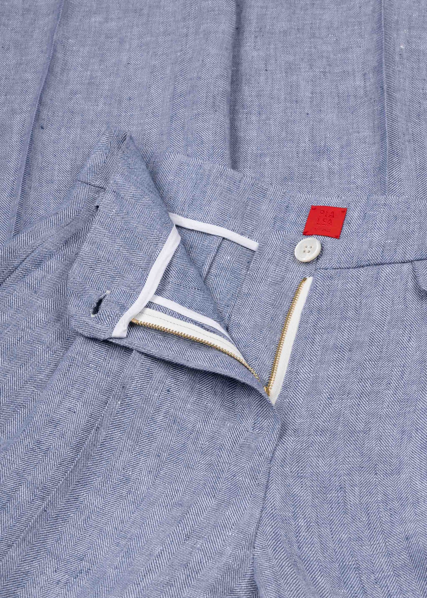 Herringbone Linen 'Carlotta Pants'