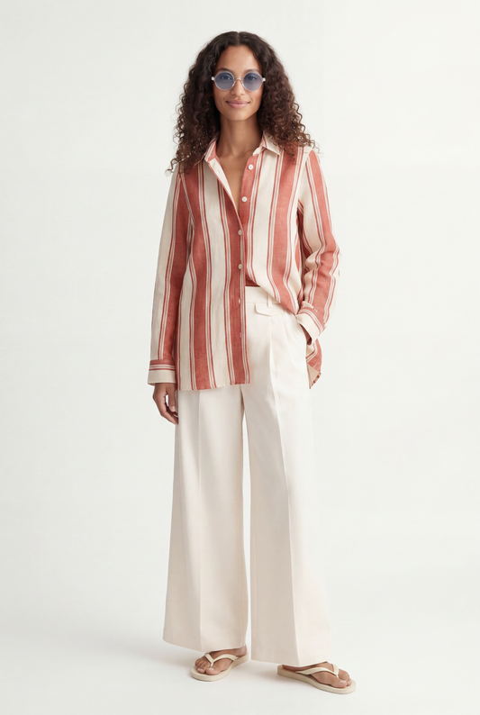 Cotton-Linen Blend 'Pocket Shirt'
